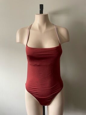 Body Glove Terracotta Rust Strappy One Piece Swimsuit Bathing Suit Swim Medium